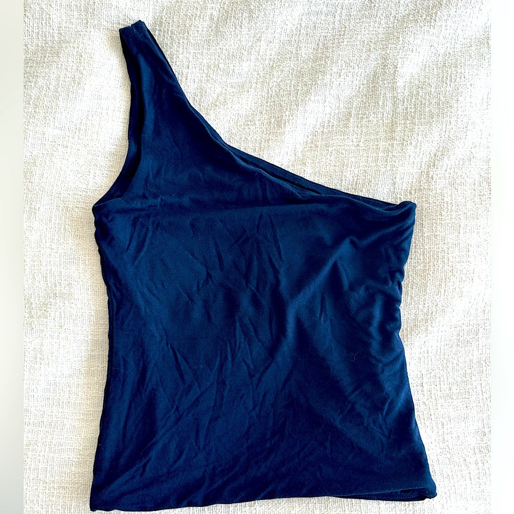 J. Crew one shoulder navy top